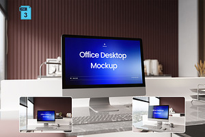 High Quality Office Desktop Mockup