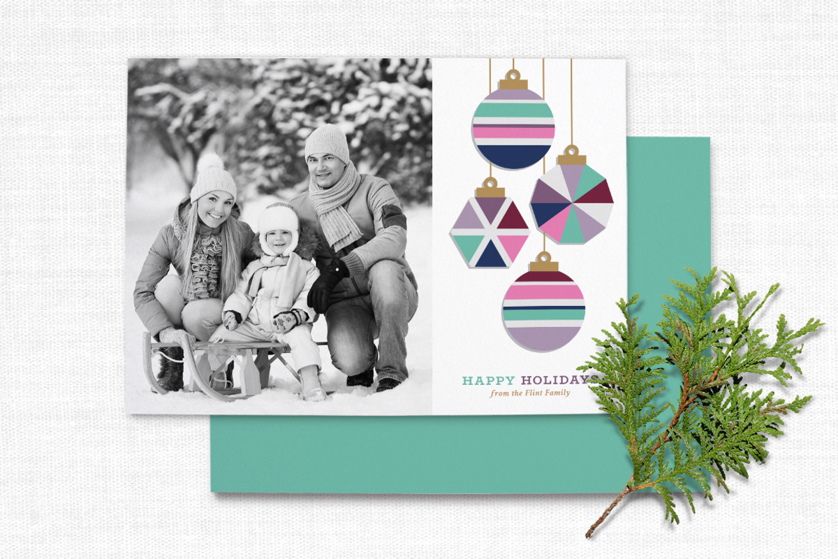 Modern Christmas Card Template, a Card Template by The Proper Type™ (Photo 1 of 6)