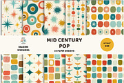 Mid Century Pop Modern Digital Paper, a Texture Illustration by Seaside Whiskers (Thumbnail 1 of 6)