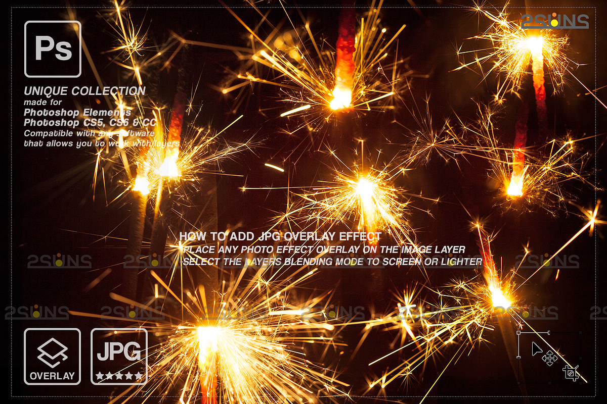 Sparkler overlay, photoshop overlay, an Object Graphic by 2SUNS (Photo 5 of 10)