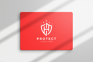 Letter H Shield Logo