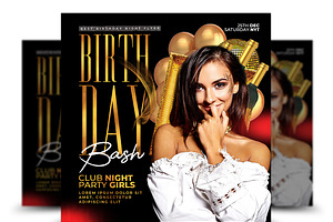 The Birthday Party Flyer Template, a Flyer Template by AfzaalGraphics