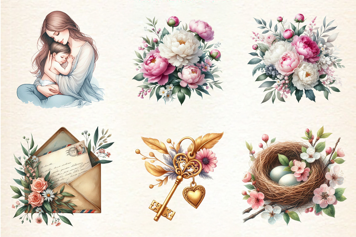 Hand-Drawn Mother’s Day, a Seasonal Illustration by DreamArtGraphic (Photo 3 of 4)