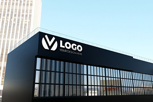 3d Logo Mockup In Building