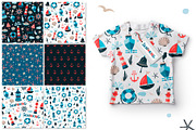 Seamless sea patterns and elements, a Pattern Graphic by narinadraban (Thumbnail 2 of 2)
