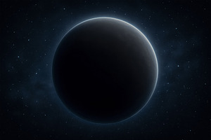 Dark mysterious planet in deep space, an Illustration by professorinc