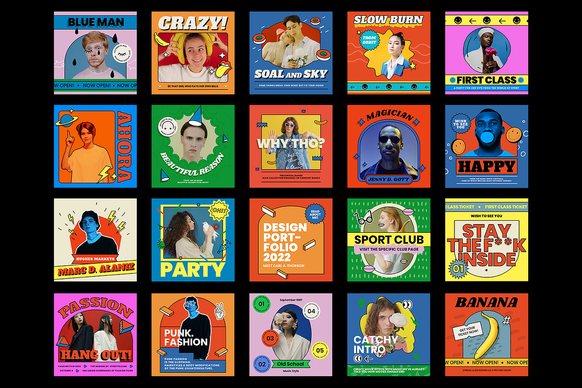 Retro Instagram Frames, a Social Media Template by Pixflow (Photo 8 of 11)
