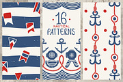 16 Nautical Retro Patterns & Borders, a Pattern Graphic by Adiemus (Thumbnail 1 of 13)