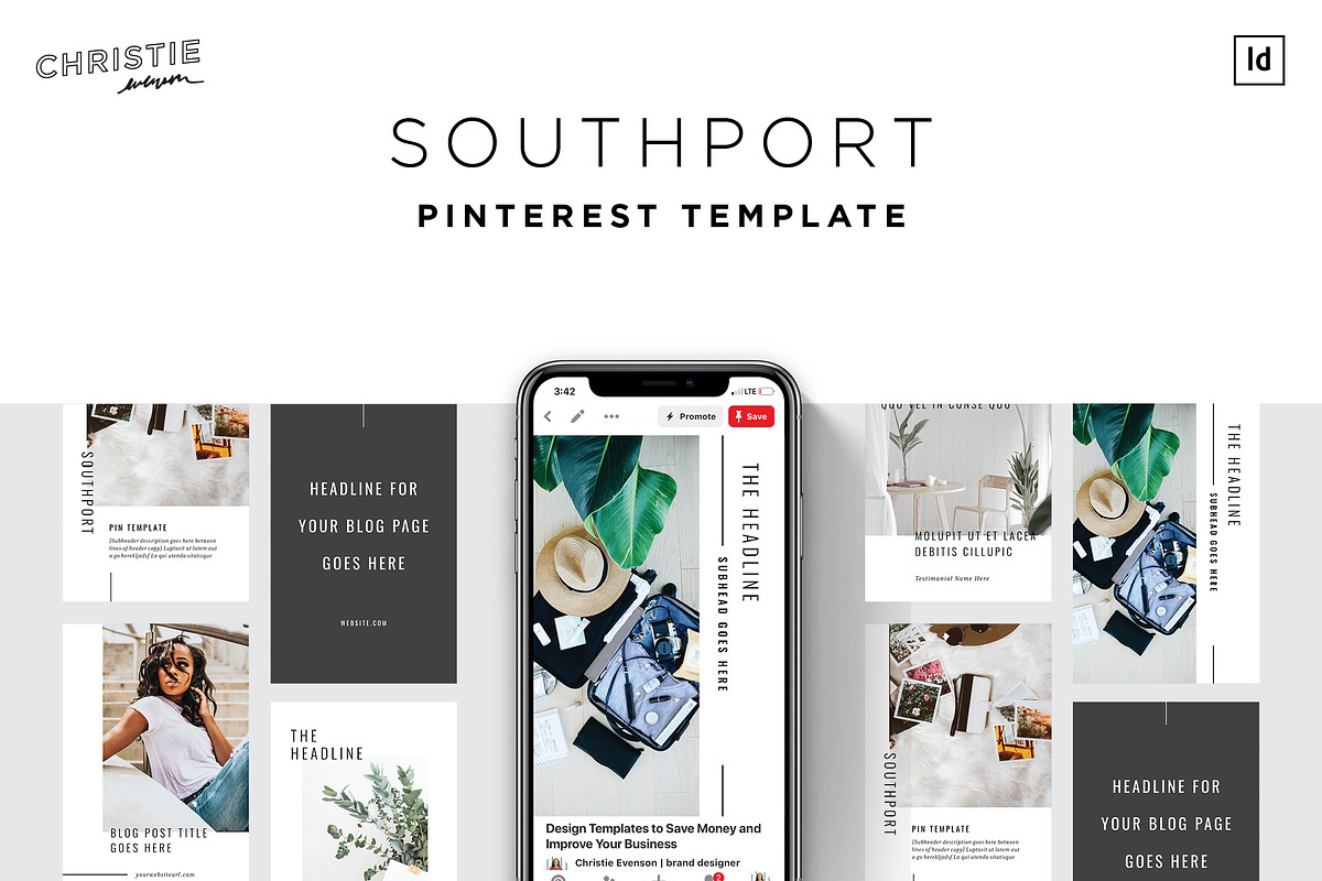 Southport Pinterest Template, a Social Media Template by Christie Evenson (Photo 1 of 5)