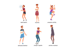 Woman with Bipolar Disorder, a Person Illustration by TopVectors