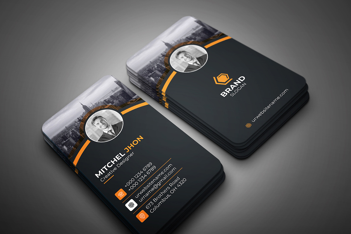 Vertical Business Card, a Business Card Template by GFXCity (Photo 3 of 4)