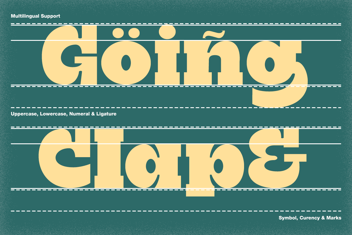 Going Clap - Free Bonus Assets, a Slab Serif Font by Dharmas Foundry (Photo 8 of 15)