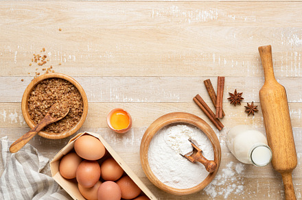 Ingredients for baking a cake, a Food & Drink Photo by The baking man