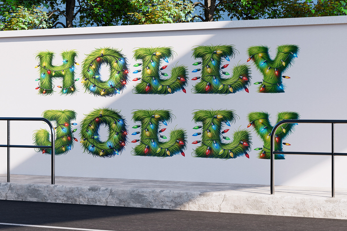 Grinch Lights 3D Font, a Font by Loudoun Design Co. (Photo 3 of 6)