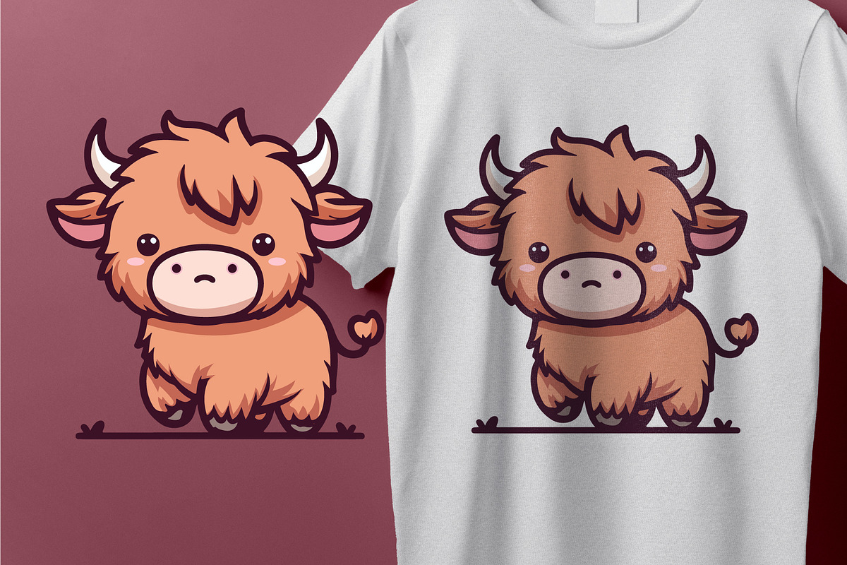 Kawaii Highland Cow Clipart Bundle, an Animal Illustration by MkStudio (Photo 3 of 4)