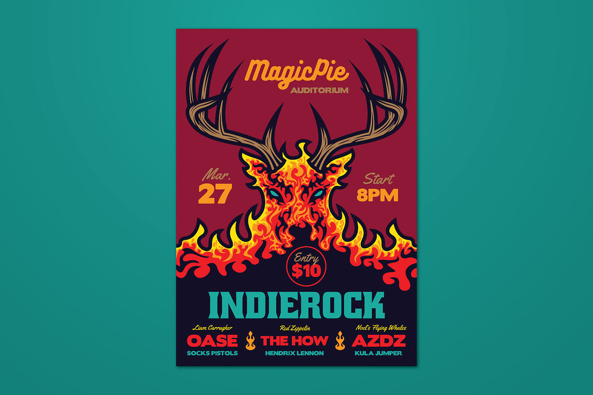 Hell Deer Illustrated Flyer, a Flyer Template by ashenterprise (Photo 1 of 3)