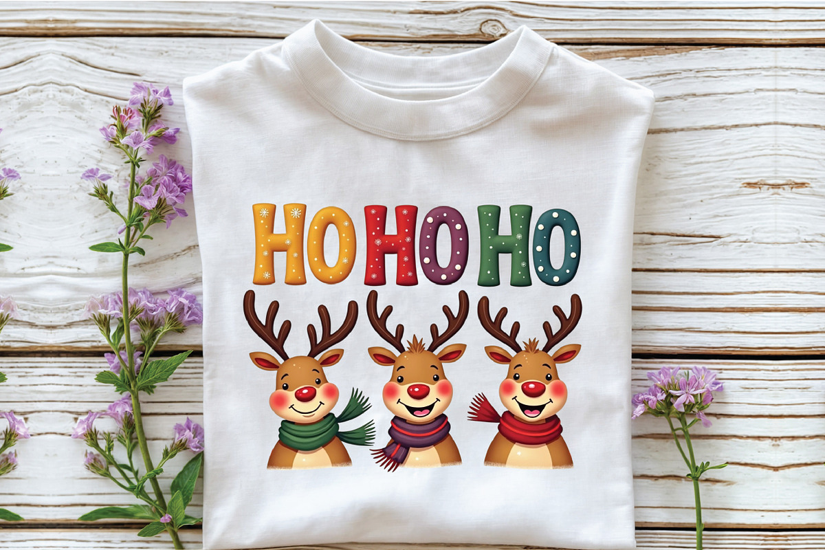 Ho Ho Ho Deer Reindeer Christmas Png, an Illustration by Libby Wishes (Photo 3 of 4)