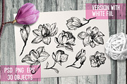 Flowers. Magnolia in vintage style, a Decorative Illustration by Alena Kaz (Thumbnail 2 of 5)
