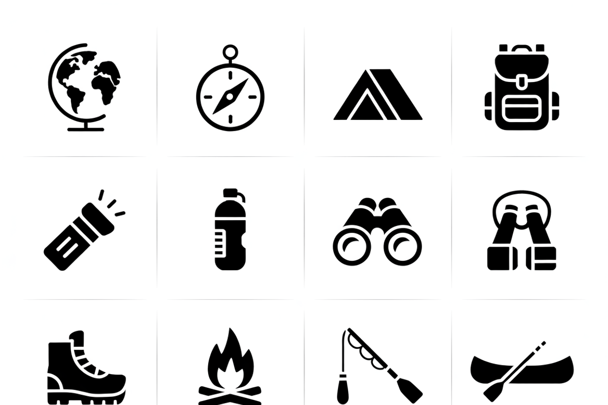 Night Camping Elements Set Vector, an Illustration by Amazin_art (Photo 4 of 4)