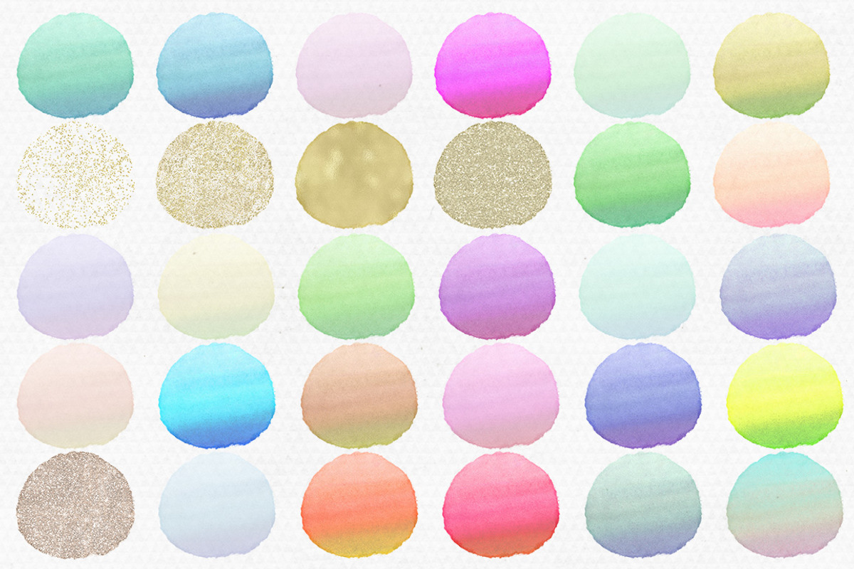 Watercolor Circles Paint Strokes, an Object Illustration by ClipartBrat Graphics (Photo 2 of 5)