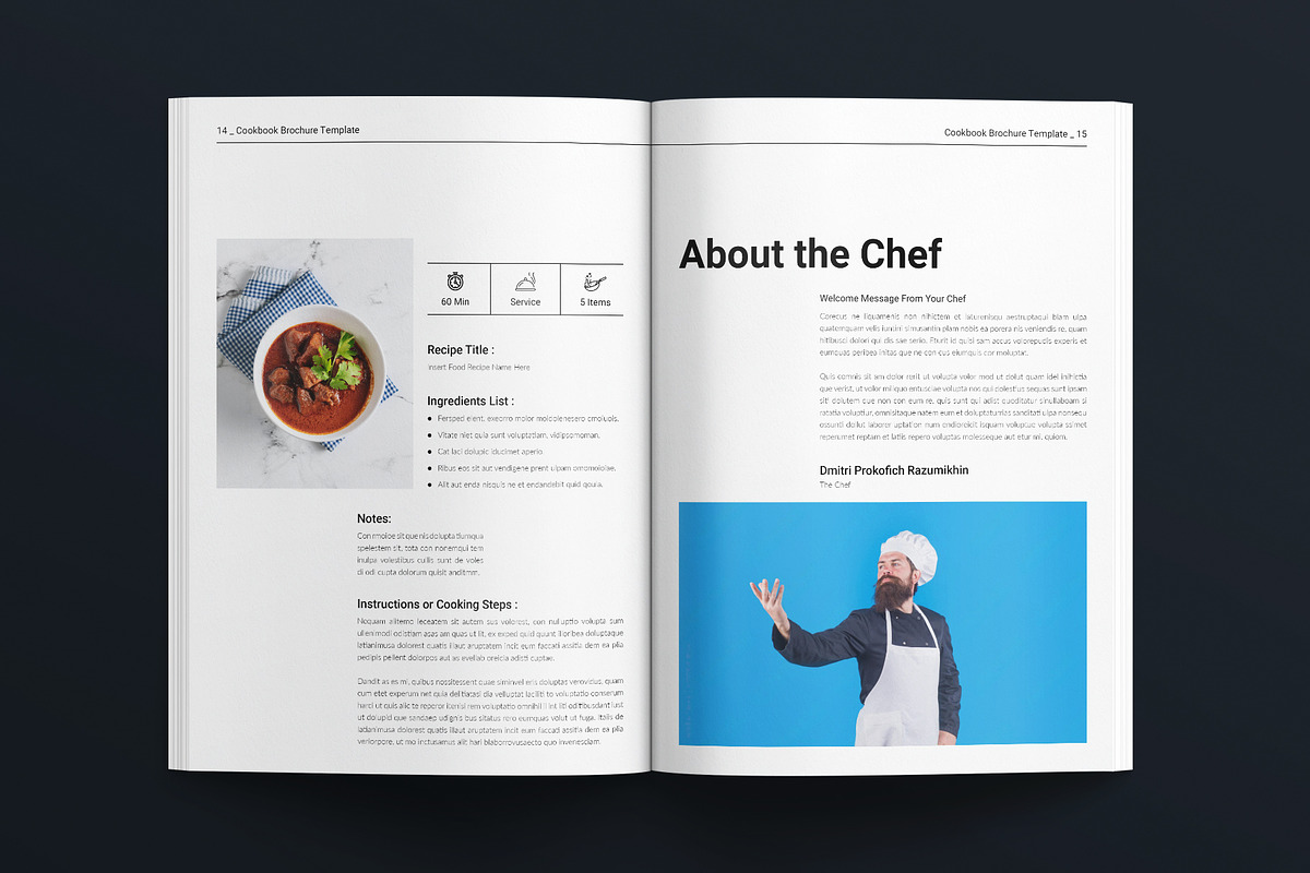 Cookbook Brochure Template, a Brochure Template by E-Type (Photo 6 of 7)