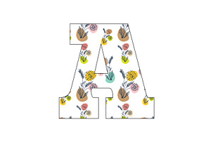 Colorful Floral Alphabets A-Z