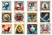 Zodiac Postage Stamp Clipart, an Illustration by Dream Creation (Thumbnail 3 of 5)