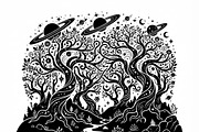 50 Mystical Galaxy Forest Silhouette, a Technology Illustration by Amazin_art (Thumbnail 36 of 41)
