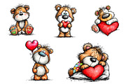 valentins day-birthday party teddy c, an Illustration by CreationArt (Thumbnail 5 of 6)