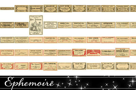 Vintage Apothecary Labels - 50 PNGS