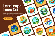 75 Landscape Flat Icons, an Emoji Icon by Creative Stall (Thumbnail 1 of 10)