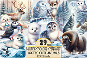 Watercolor Arctic Animals Clipart, an Animal Illustration by Rose Art (Thumbnail 1 of 4)