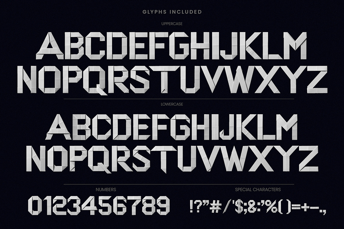 Origami - Folded Paper Font, a Font by AndrewPixelType (Photo 6 of 7)