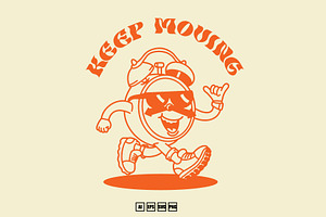 Keep Moving Mascot Lineart, an Illustration by kalehstudio