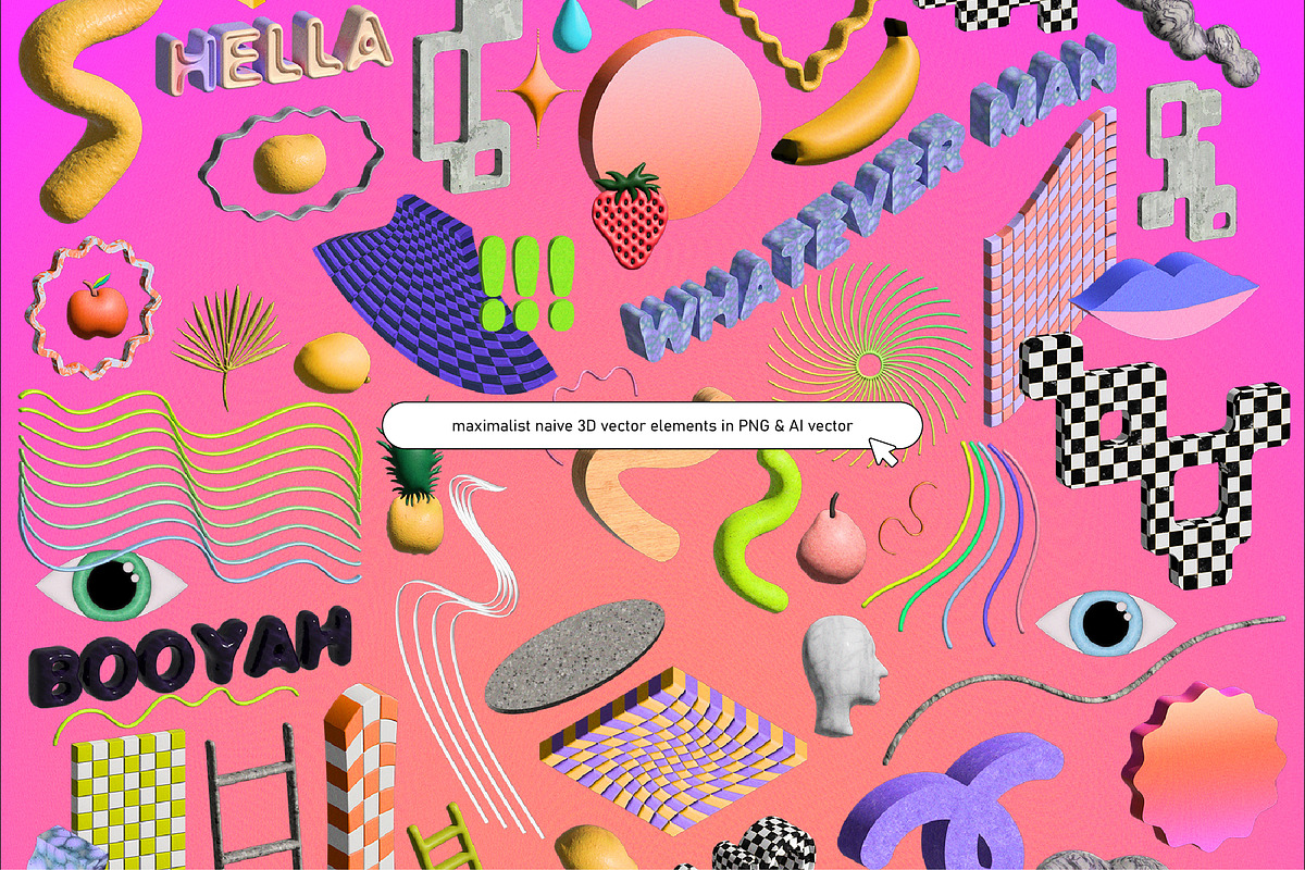 Neo 3D Postmodern Elements 2, an Object Graphic by angelainthefields (Photo 3 of 13)