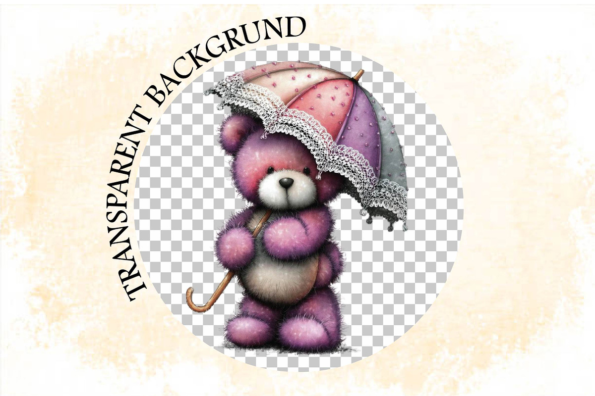 Whimsical Summer Teddy Bear Clipart, an Animal Illustration by SVGArt (Photo 6 of 9)