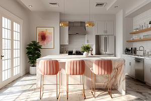 Modern Elegant Kitchen Interior, an Architecture Photo by Ocean Digital Art