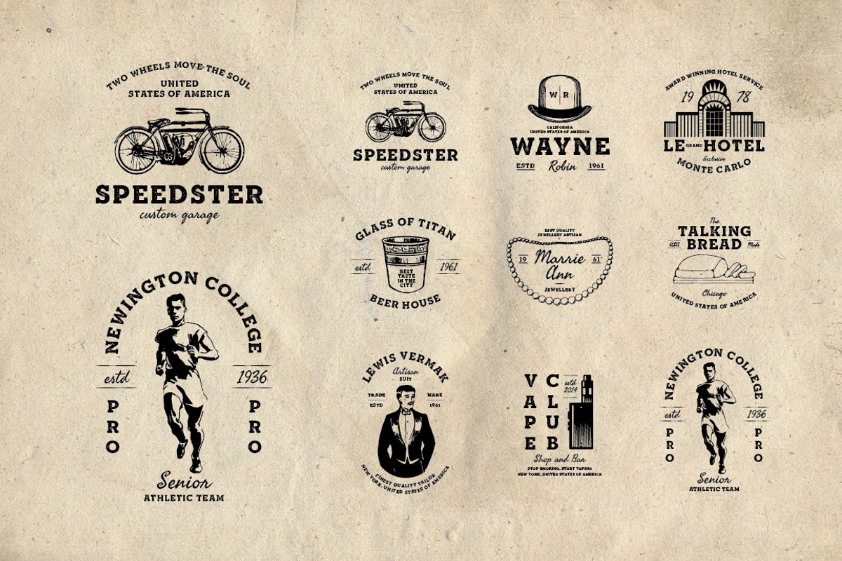 Retro Logo Badges, a Branding & Logo Template by The Good Store (Photo 3 of 12)