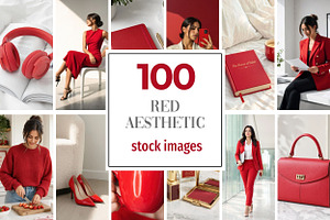 100 Red Aesthetic Stock Photos