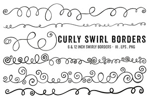 Swirl Borders, EPS, PNG + PS Brush
