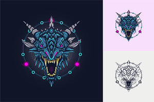 The dragon head as an e-sport logo