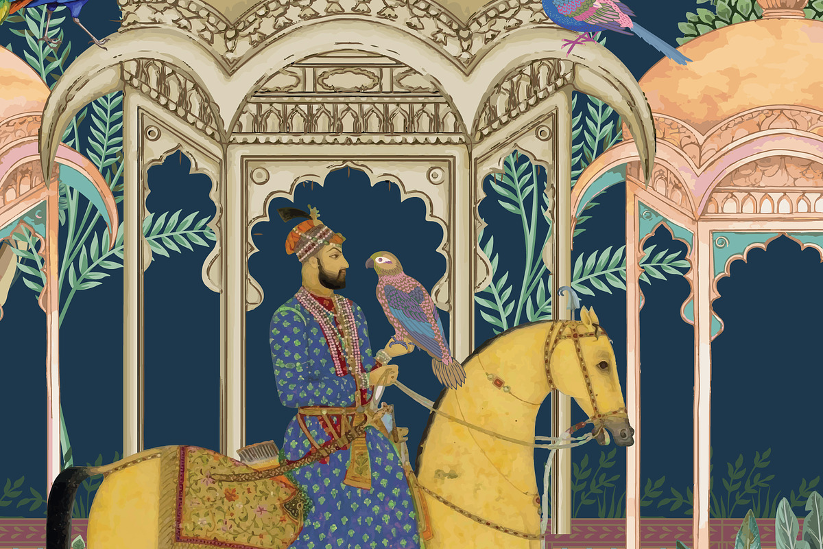 Mughal Royal Garden Illustration, a Decorative Illustration by Mughal Wallpaper (Photo 4 of 5)