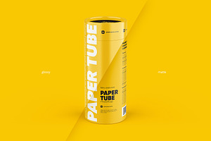 Closed Paper Tube Mockup 103x240mm