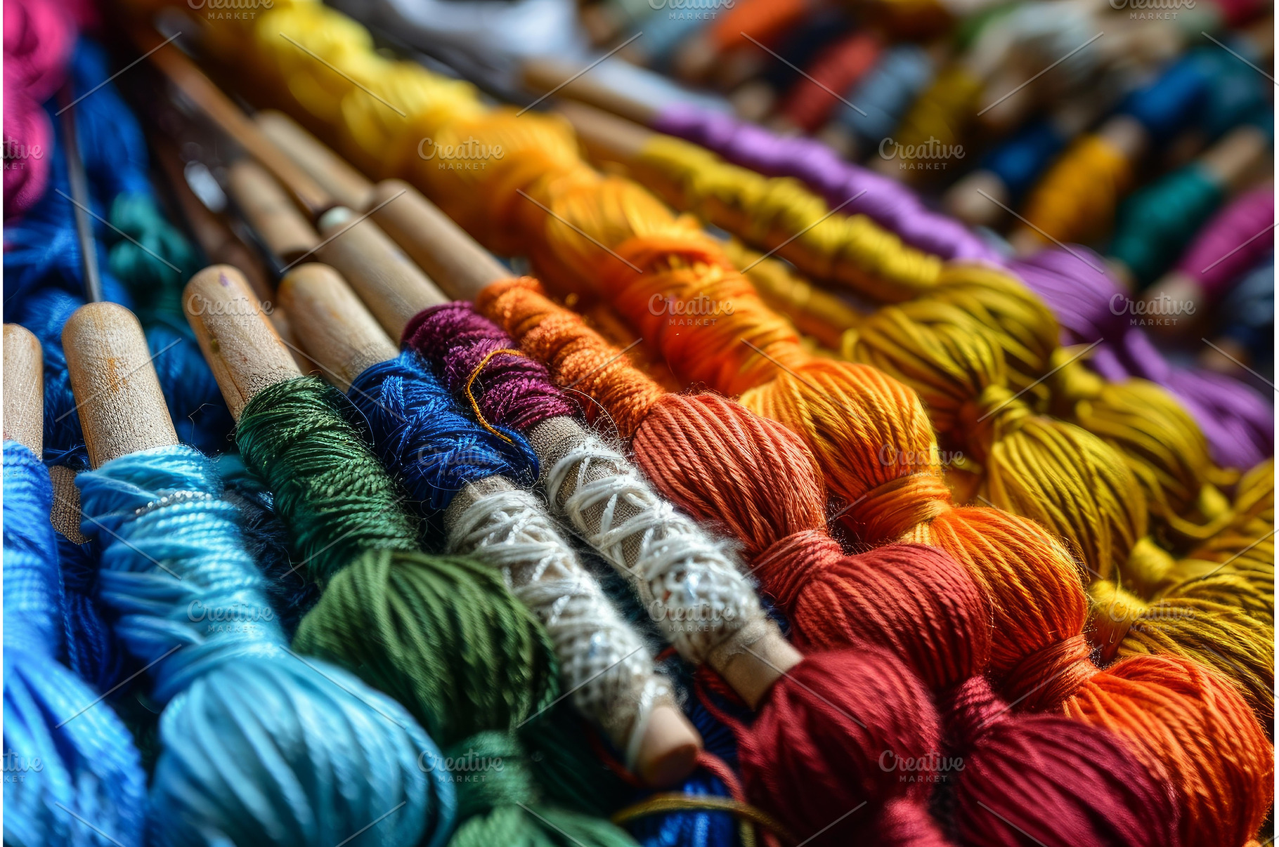 Colorful embroidery threads wrapped, an Arts & Entertainment Photo by Ylivdesign