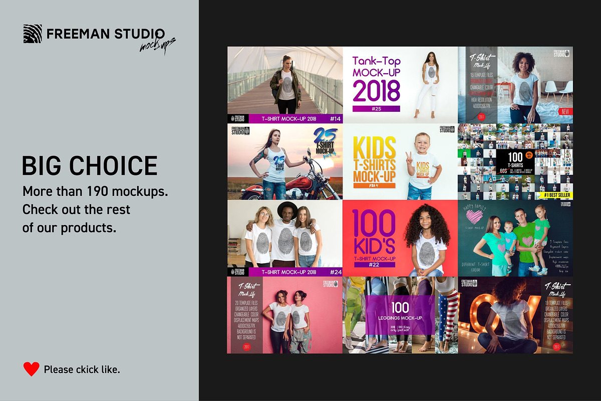 T-Shirt Mock-Up Set, a Shirt Mockup by Freeman Studio (Photo 10 of 14)
