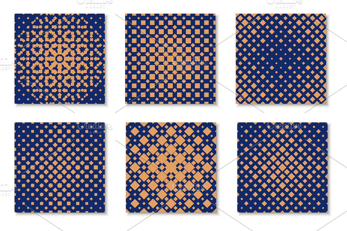 Halftone geometric seamless patterns, a Pattern Graphic by ExpressShop (Photo 1 of 4)