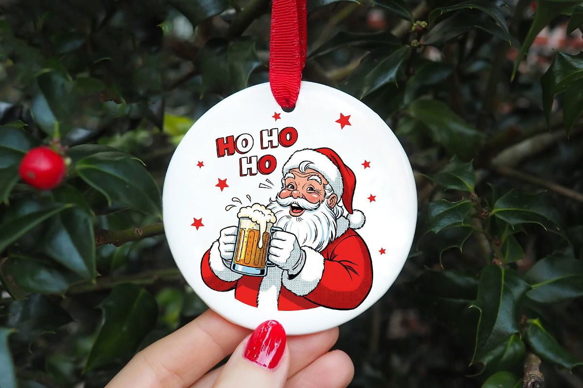 Funny Christmas Santa Ho Ho Hold My, an Illustration by CreationArt (Photo 2 of 4)