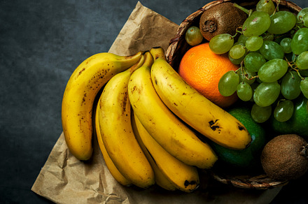 Basket of various fruits with banana, a Food & Drink Photo by esthermm
