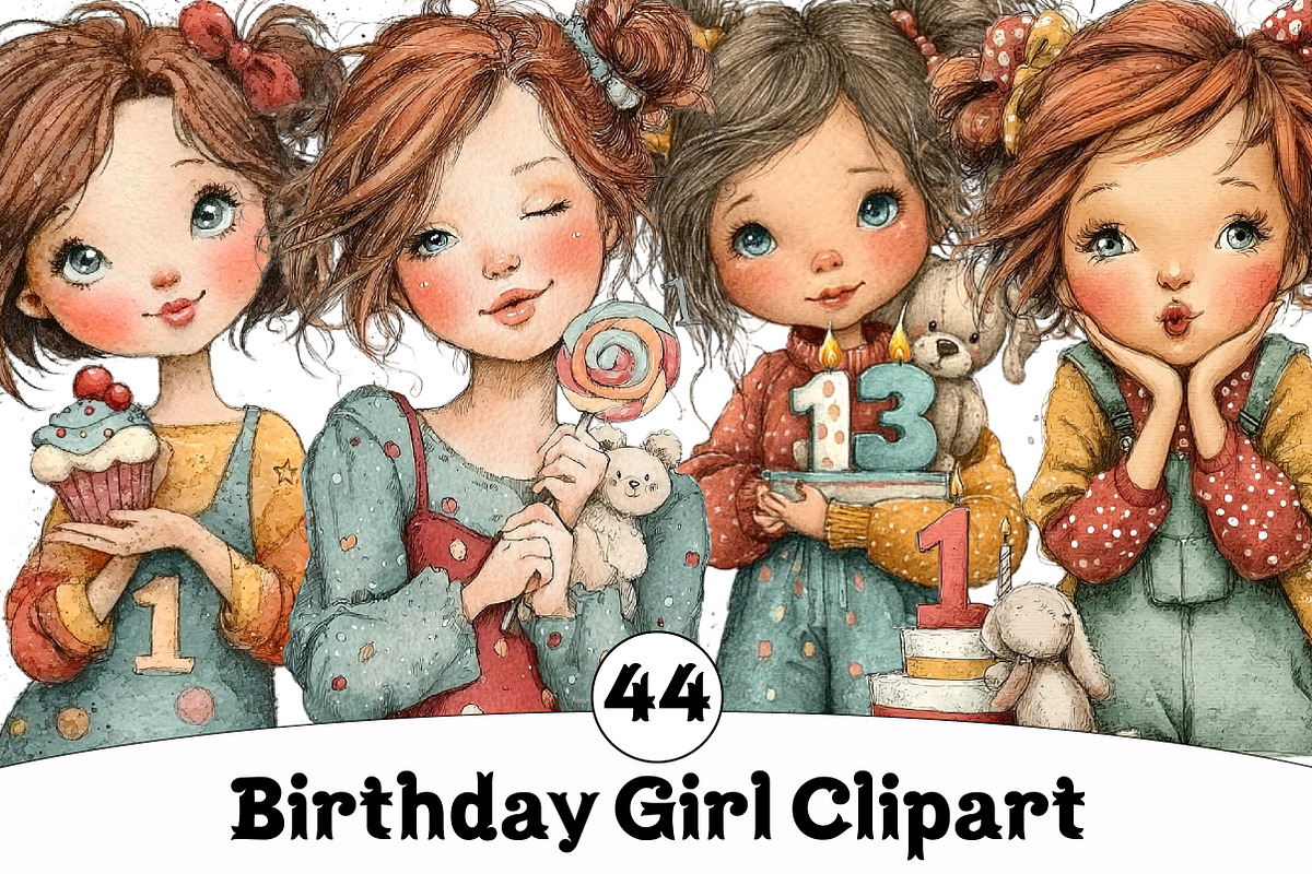 Birthday Girl Clipart, an Illustration by Design Market (Photo 1 of 3)