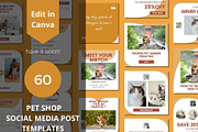 Pet Shop Social Media Post Canva, a Social Media Template by BoontenStudio (Thumbnail 1 of 7)